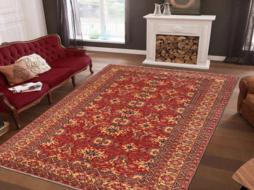 handmade Geometric Super Kazak Red Gold Hand Knotted RECTANGLE 100% WOOL area rug 10x13